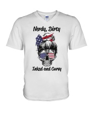 USA Nerdy Dirty Inked and Curvy V-Neck T-Shirt tile