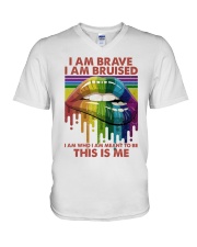 LGBTQ Pride I Am Who I Am Meant To Be This Is Me V-Neck T-Shirt tile