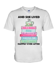 And She Lived Happily Ever After V-Neck T-Shirt tile