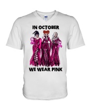 Hocus Pocus In October We Wear Pink V-Neck T-Shirt tile