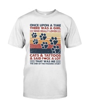 Once Upon A Time Girl Loved Cats and Tattoos Classic T-Shirt front