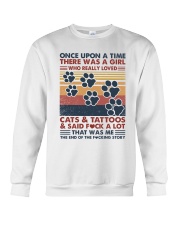 Once Upon A Time Girl Loved Cats and Tattoos Crewneck Sweatshirt tile