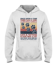 Once Upon A Time Girl Loved Cats and Tattoos Hooded Sweatshirt tile