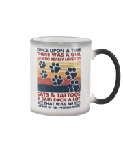 Once Upon A Time Girl Loved Cats and Tattoos Color Changing Mug tile