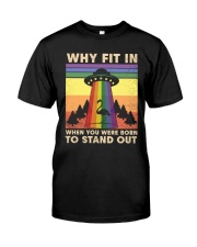 LGBTQ Pride UFO flamingo Premium Fit Mens Tee tile