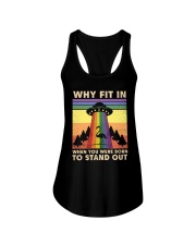 LGBTQ Pride UFO flamingo Ladies Flowy Tank tile