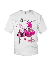 Gnome In October We Wear Pink Youth T-Shirt tile
