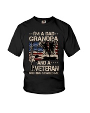 I Am a Dad Grandpa And A Veteran Nothing Scares Me Youth T-Shirt tile