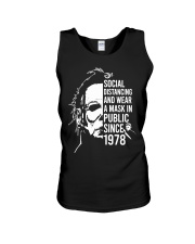 Social Distancing And Wear A Mask In Public Unisex Tank tile