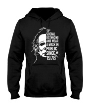 Social Distancing And Wear A Mask In Public Hooded Sweatshirt tile
