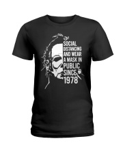 Social Distancing And Wear A Mask In Public Ladies T-Shirt tile