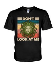Don't look at me V-Neck T-Shirt tile