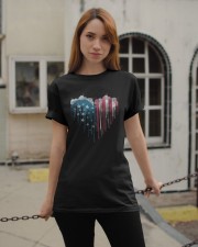 American flag heart Knitting Classic T-Shirt apparel-classic-tshirt-lifestyle-19
