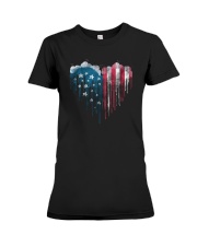 American flag heart Knitting Premium Fit Ladies Tee tile