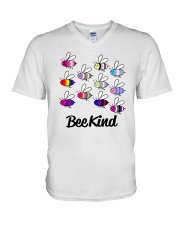 LGBTQ Pride Bee Kind V-Neck T-Shirt tile