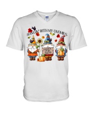 Hangin with my gnomes V-Neck T-Shirt tile
