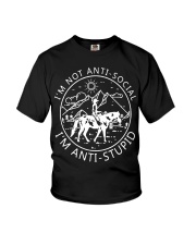 Horse i'm not anti social Youth T-Shirt tile