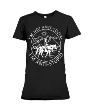 Horse i'm not anti social Premium Fit Ladies Tee tile