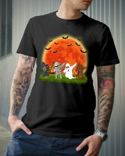 Halloween dabbing dachshund Classic T-Shirt lifestyle-mens-crewneck-front-6