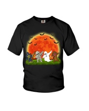 Halloween dabbing dachshund Youth T-Shirt tile