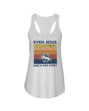 Summer Vintage Even Jesus Had A Fish Story Ladies Flowy Tank tile