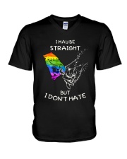 I May Be Straight But I Don't Hate V-Neck T-Shirt tile