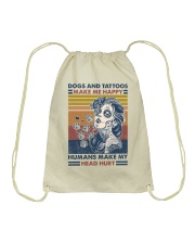 Dogs and Tattoos Make Me Happy Drawstring Bag tile