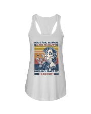 Dogs and Tattoos Make Me Happy Ladies Flowy Tank tile