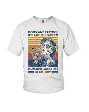 Dogs and Tattoos Make Me Happy Youth T-Shirt tile