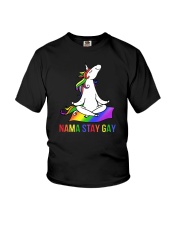 Unicorn Nama Stay Gay Namaste LGBT Youth T-Shirt tile