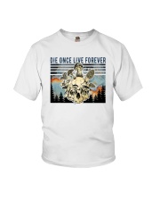Mushroom Die once Live forever Youth T-Shirt tile