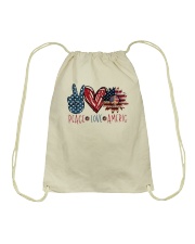 Peace Love America Drawstring Bag tile