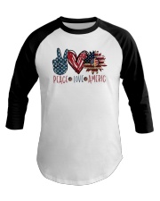 Peace Love America Baseball Tee tile