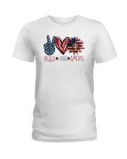 Peace Love America Ladies T-Shirt tile