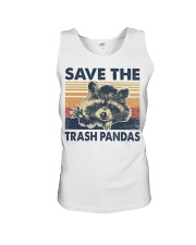 Retro vintage Save the trash pandas Unisex Tank tile