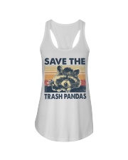 Retro vintage Save the trash pandas Ladies Flowy Tank tile