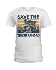 Retro vintage Save the trash pandas Ladies T-Shirt tile