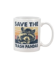 Retro vintage Save the trash pandas Mug tile