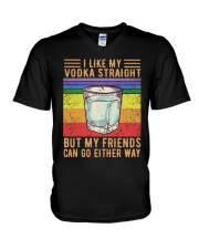 I Like My Vodka Straight V-Neck T-Shirt tile