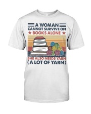 Woman Books and Yarn Classic T-Shirt front