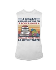 Woman Books and Yarn Sleeveless Tee tile