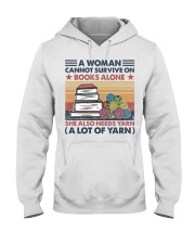 Woman Books and Yarn Hooded Sweatshirt tile