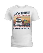 Woman Books and Yarn Ladies T-Shirt tile