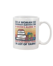 Woman Books and Yarn Mug tile