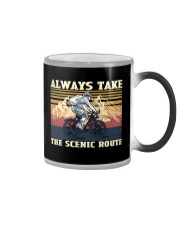 Always take the scenic route Color Changing Mug tile