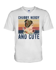 Chubby Nerdy and Cute V-Neck T-Shirt tile