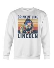 USA flag Drinkin' like Lincoln Crewneck Sweatshirt tile