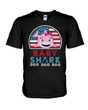 Vintage Babygirl shark doo V-Neck T-Shirt tile