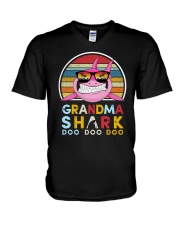 Vintage Grandma shark doo V-Neck T-Shirt tile