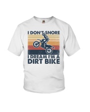 I don't snore I dream I'm a dirt bike Youth T-Shirt tile